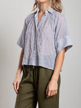 Halle Shirt in Marin Stripe - Washed Black