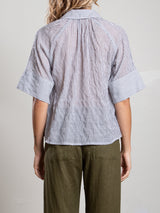 Halle Shirt in Marin Stripe - Washed Black