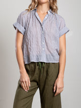 Halle Shirt in Marin Stripe - Washed Black