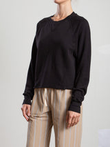 Sara Crewneck in French Terry - Black