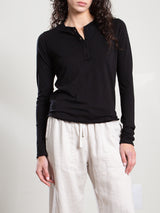 Ethan Henley in Supima Slub - Black