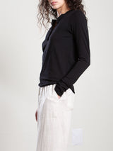 Ethan Henley in Supima Slub - Black