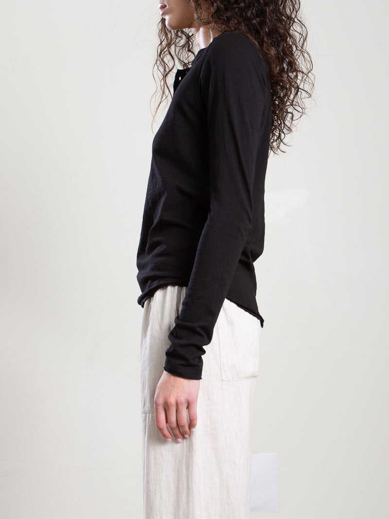 Ethan Henley in Supima Slub - Black