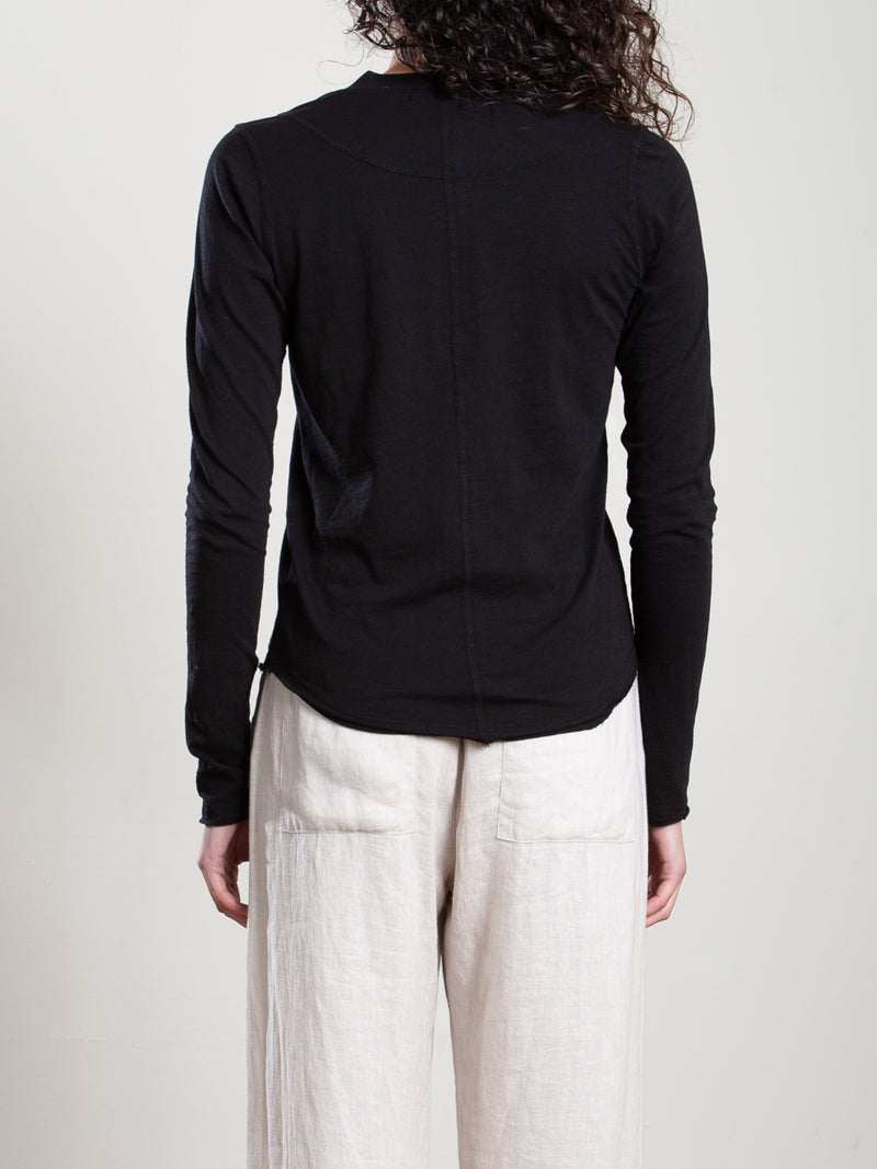 Ethan Henley in Supima Slub - Black