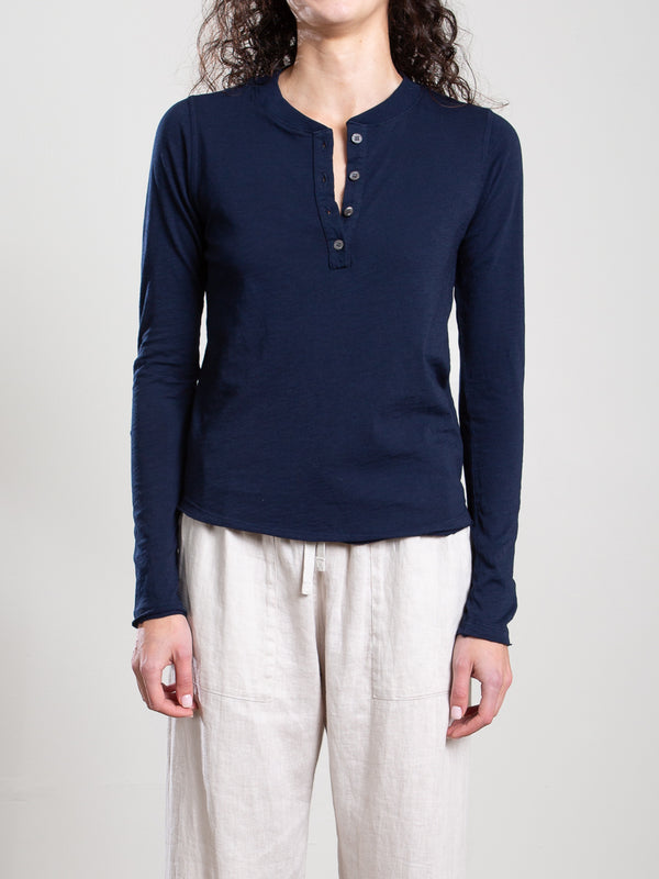 Ethan Henley in Supima Slub - Midnight