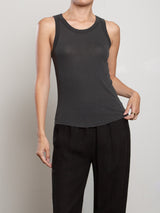 Sol Tank in Tissue Jersey - Vintage Black