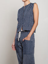 Jillian Top in Heritage Dobby - Ink