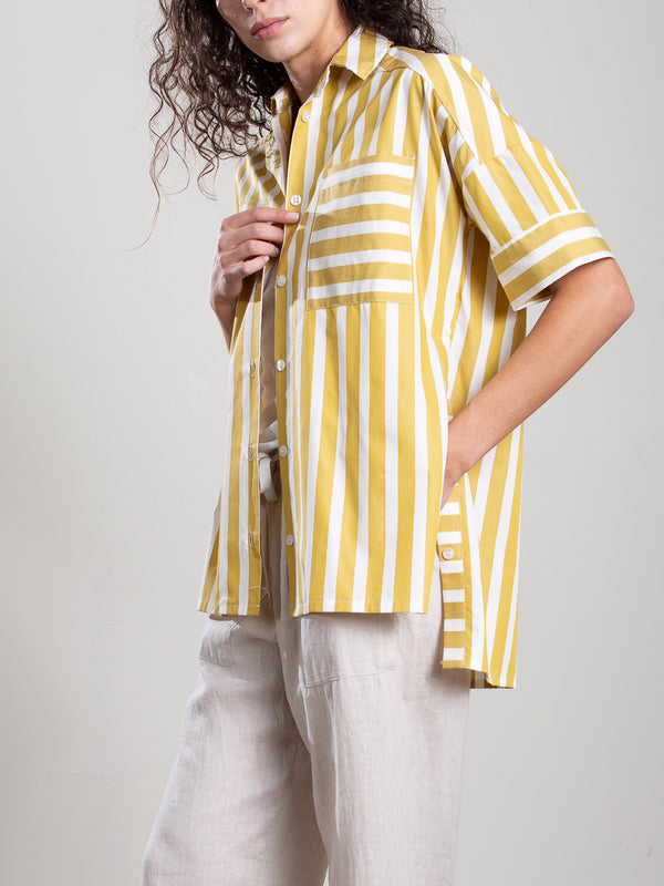 Payton Shirt in Cotton Stripe - Sun