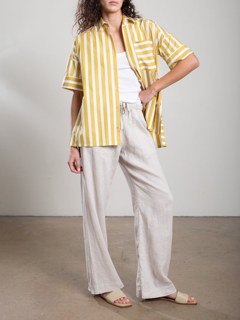 Payton Shirt in Cotton Stripe - Sun