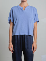 Iris Tee in Supima Slub - Blue Jay