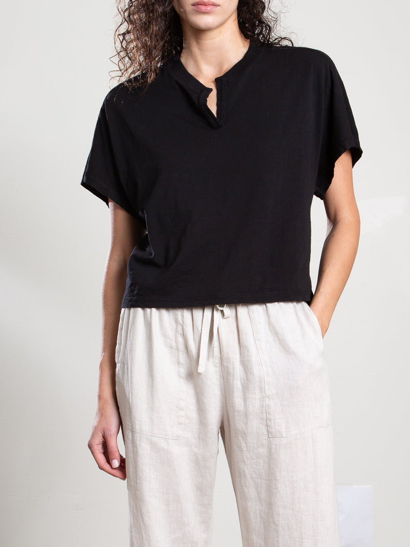 Iris Tee in Supima Slub - Black