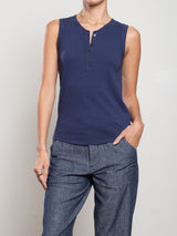 Kiera Tank in Supima Slub - Blueberry