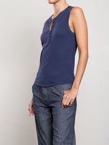 Kiera Tank in Supima Slub - Blueberry