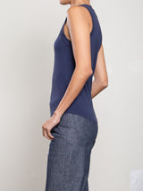 Kiera Tank in Supima Slub - Blueberry