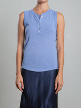 Kiera Tank in Supima Slub - Blue Jay