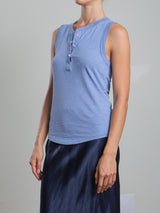 Kiera Tank in Supima Slub - Blue Jay