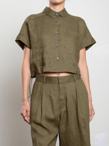 Zoey Shirt in French Linen - Surplus