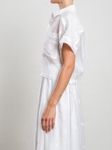 Zoey Shirt in Floral Embroidery - White