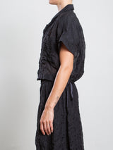 Zoey Shirt in Stripe Embroidery - Black