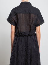 Zoey Shirt in Stripe Embroidery - Black