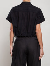 Zoey Shirt in Cotton Embroidery - Black