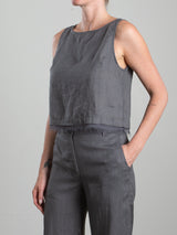 Sylvie Tank in French Linen - Ash