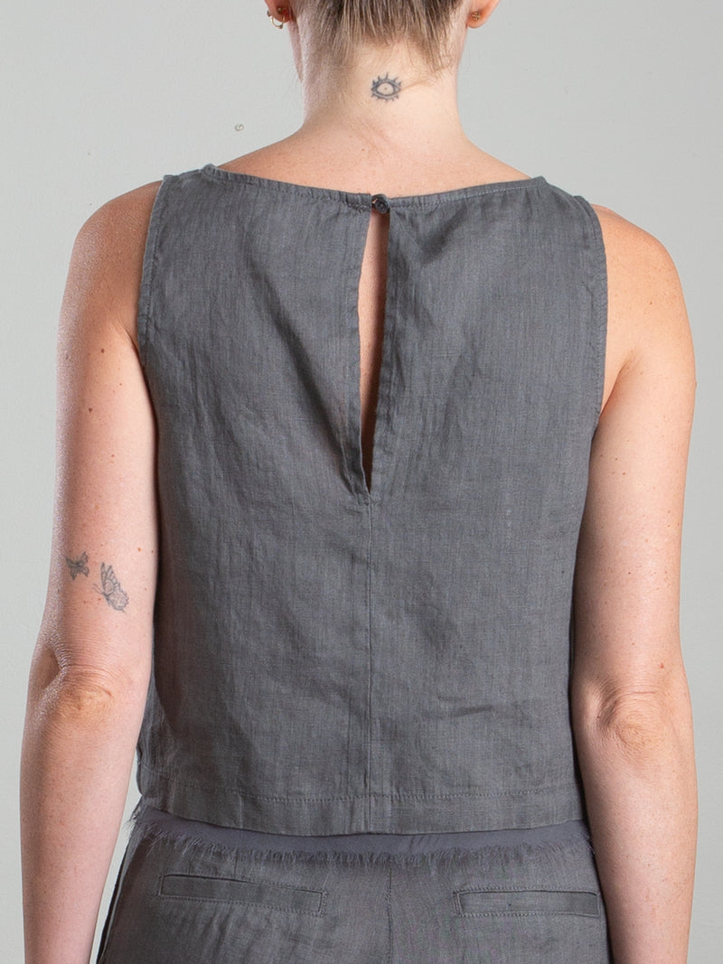 Sylvie Tank in French Linen - Ash