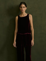 Sylvie Tank in Velvet - Oxblood