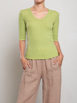 Thea Tee in Lightweight Rib - Lime