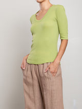 Thea Tee in Lightweight Rib - Lime