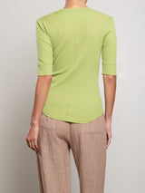Thea Tee in Lightweight Rib - Lime