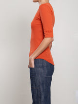 Thea Tee in Lightweight Rib - Tomato
