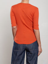 Thea Tee in Lightweight Rib - Tomato
