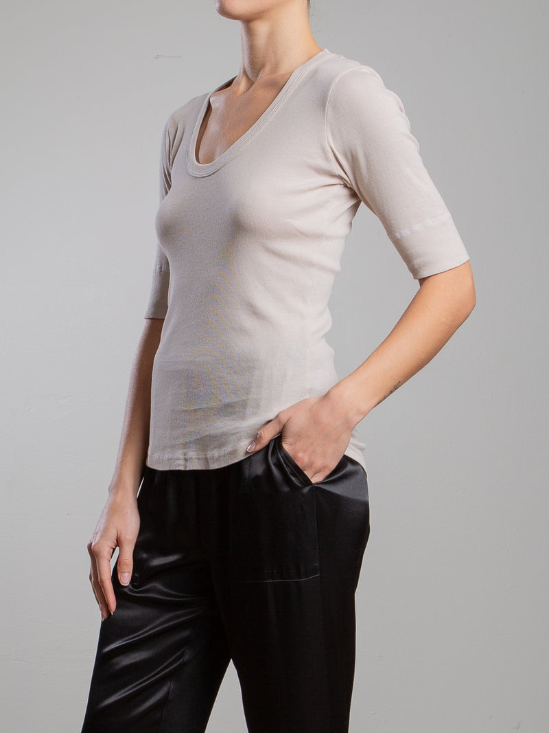 Thea Tee in Lightweight Rib - Cement