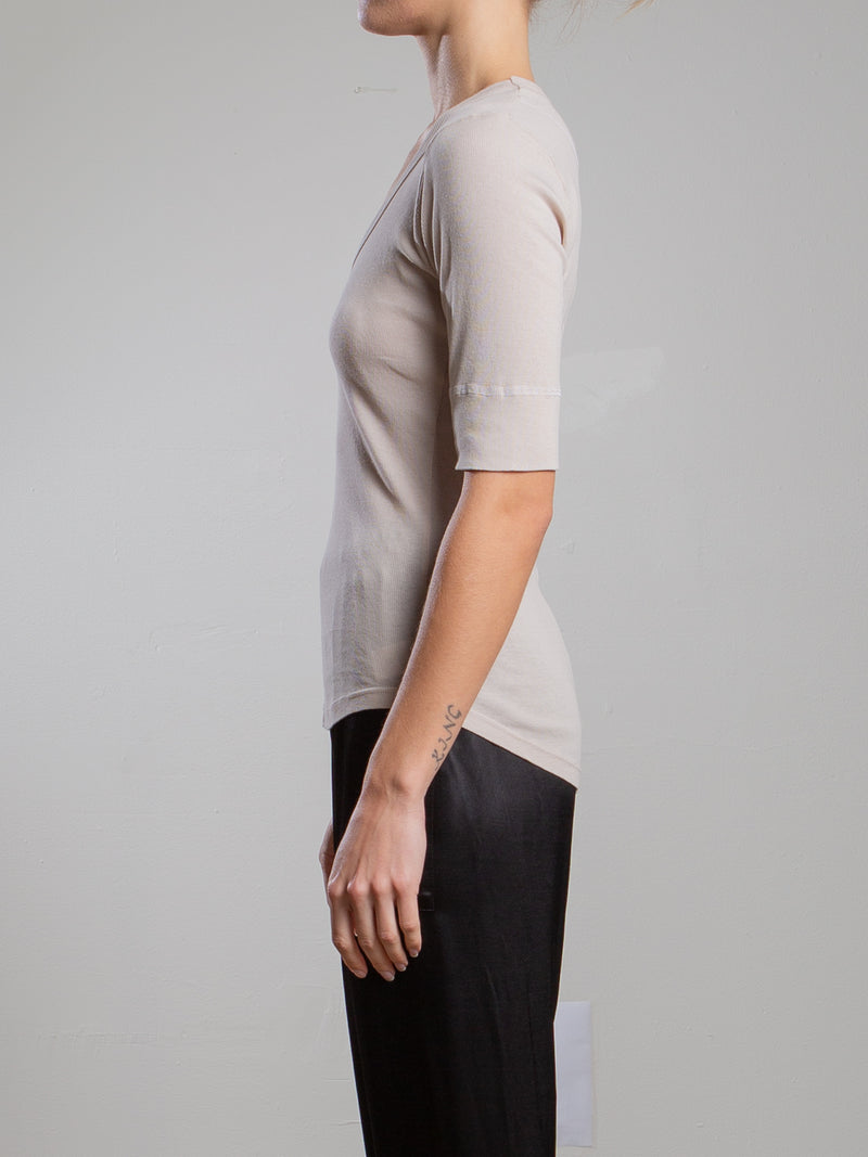 Thea Tee in Lightweight Rib - Cement