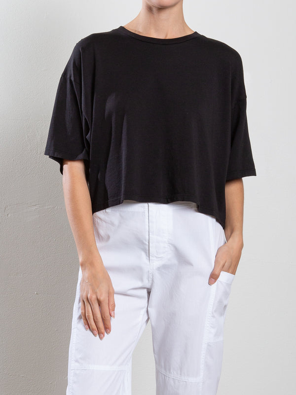 Miles Tee in Tissue Jersey - Black