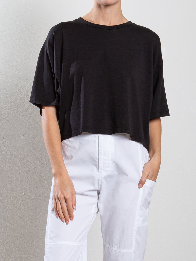 Miles Tee in Tissue Jersey - Black