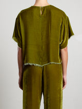 Miles Tee in Velvet - Chartreuse