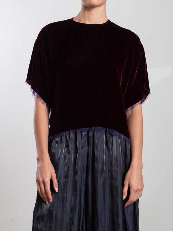 Miles Tee in Velvet - Oxblood