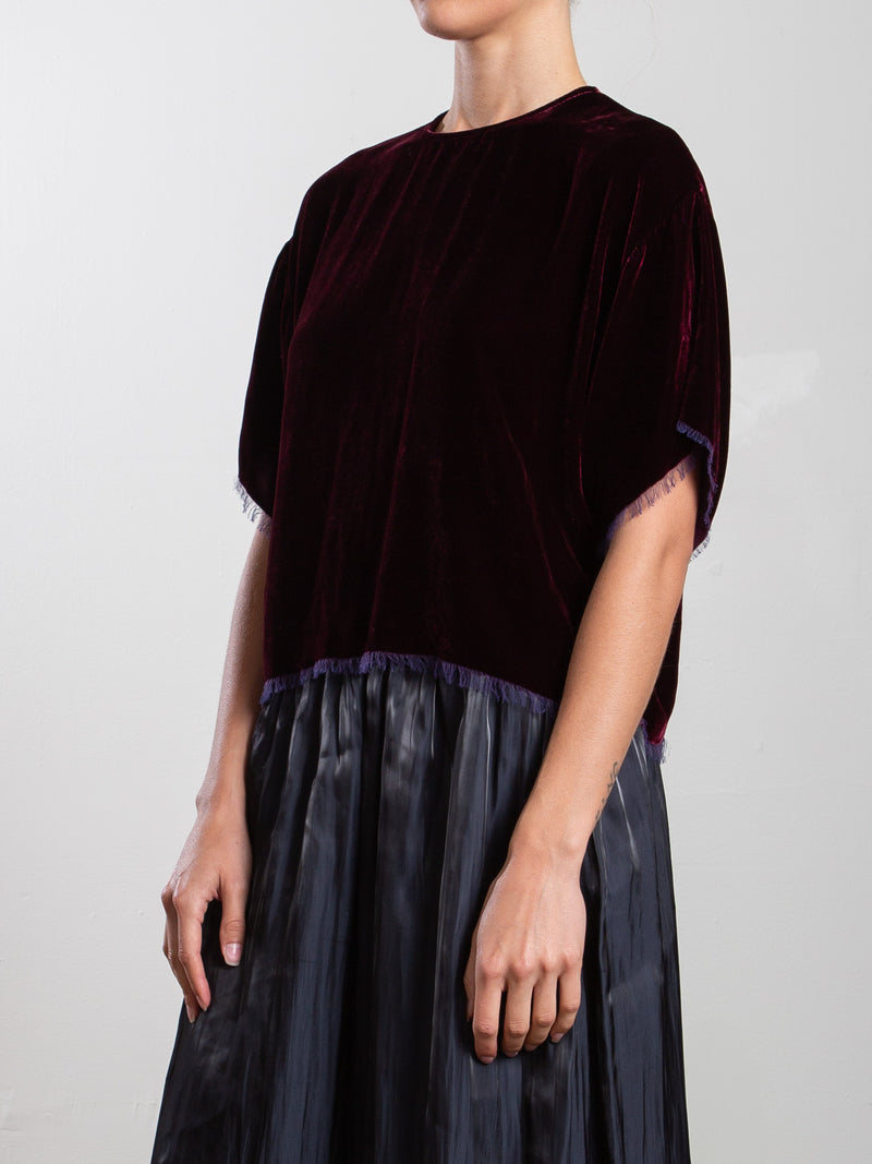 Miles Tee in Velvet - Oxblood