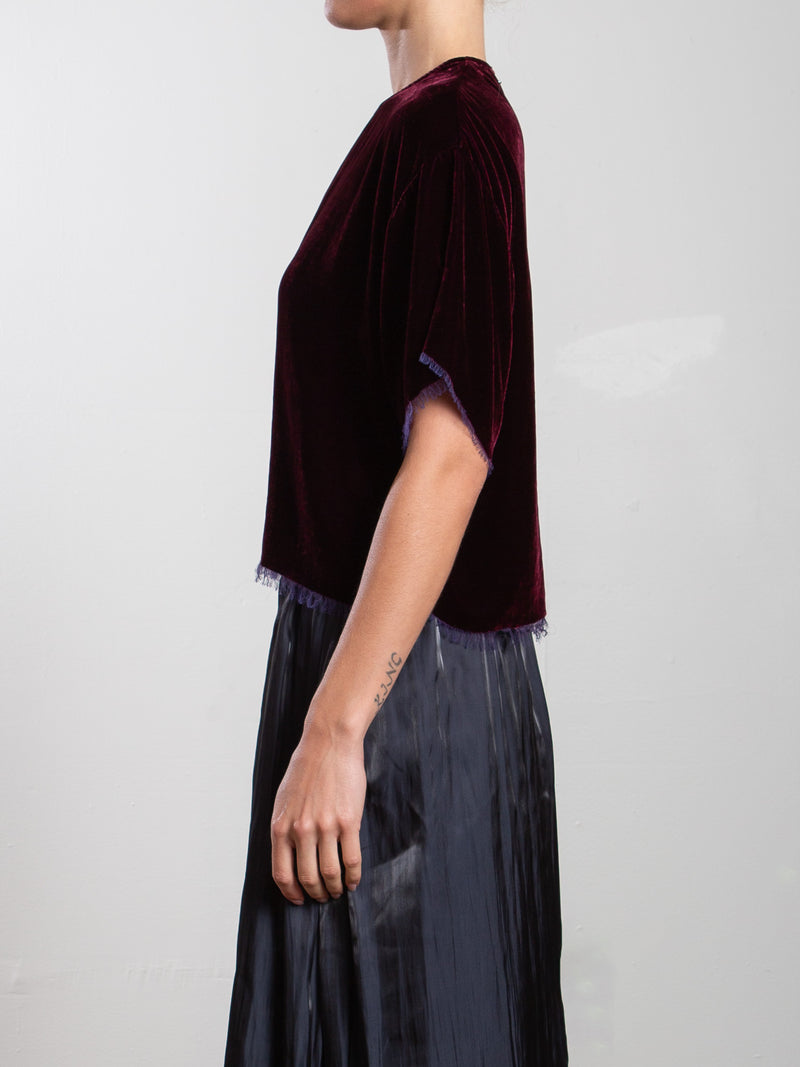 Miles Tee in Velvet - Oxblood