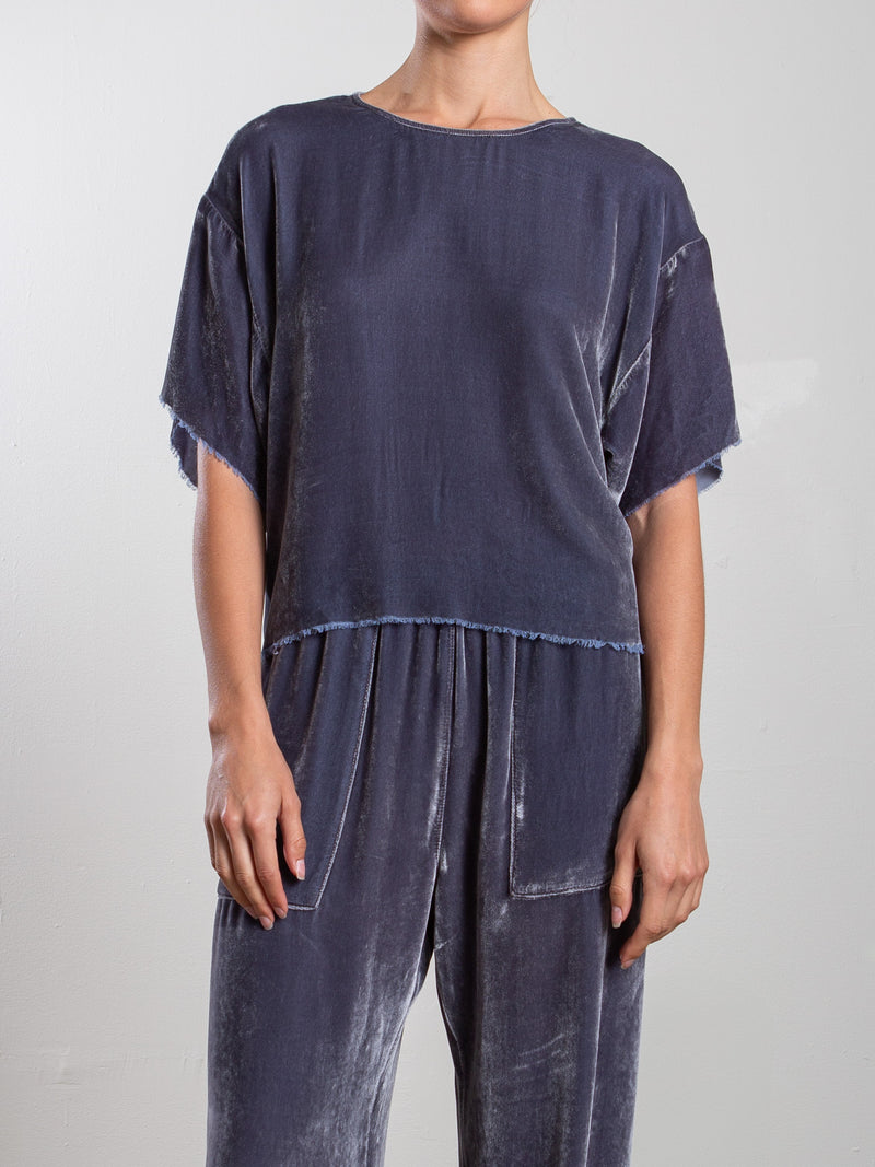 Miles Tee in Velvet - Pewter