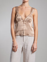Lily Tank in Vintage Satin - Buff