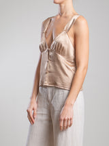 Lily Tank in Vintage Satin - Buff