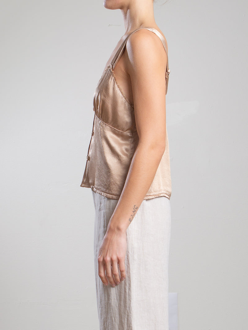Lily Tank in Vintage Satin - Buff