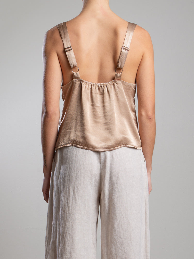 Lily Tank in Vintage Satin - Buff