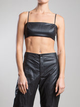 Toga Bralette in Faux Leather - Black