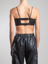 Toga Bralette in Faux Leather - Black