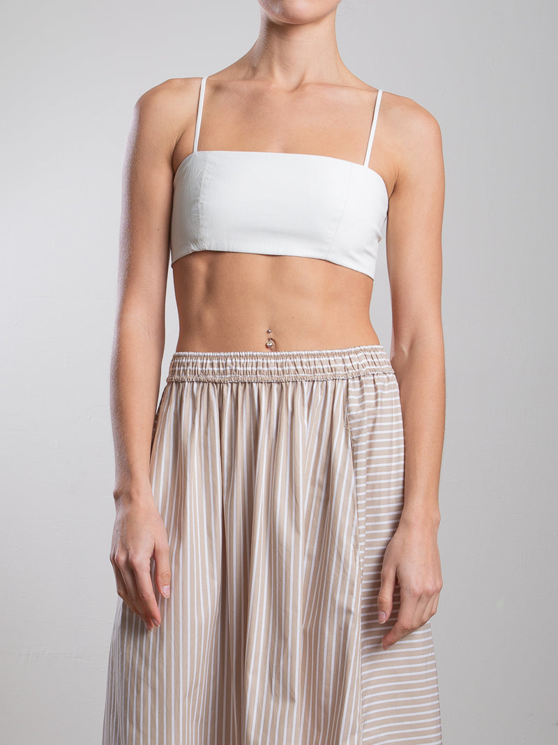 Toga Bralette in Faux Leather - Ivory