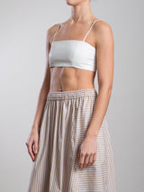 Toga Bralette in Faux Leather - Ivory